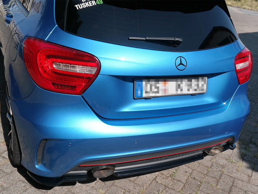 Central Rear Splitter (NO Vertical Bars) Mercedes A-class W176 Amg-line Pre-facelift 2013-2015 Maxton Design