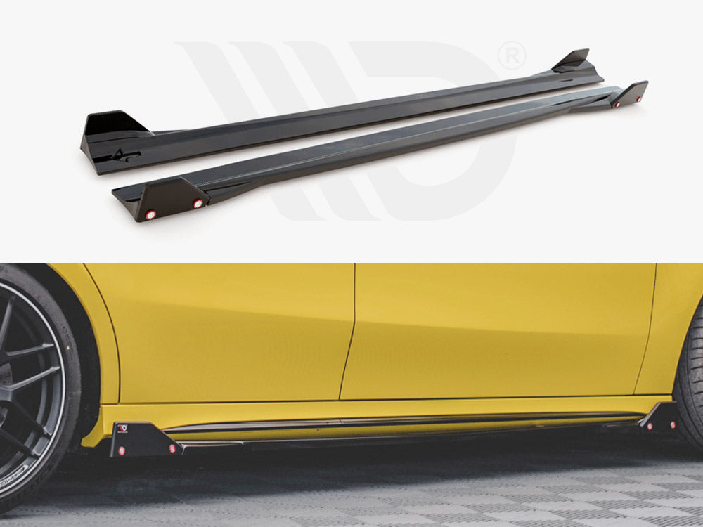 Side Skirts Diffusers V.2 + Flaps Mercedes AMG A45 S Maxton Design