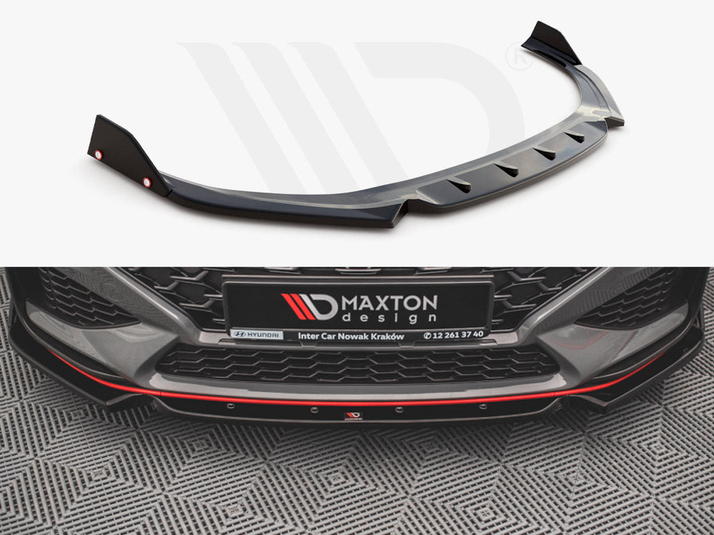 Front Splitter V.1 + Flaps Hyundai I30 N Hatchback / Fastback Mk3 Facelift Maxton Design