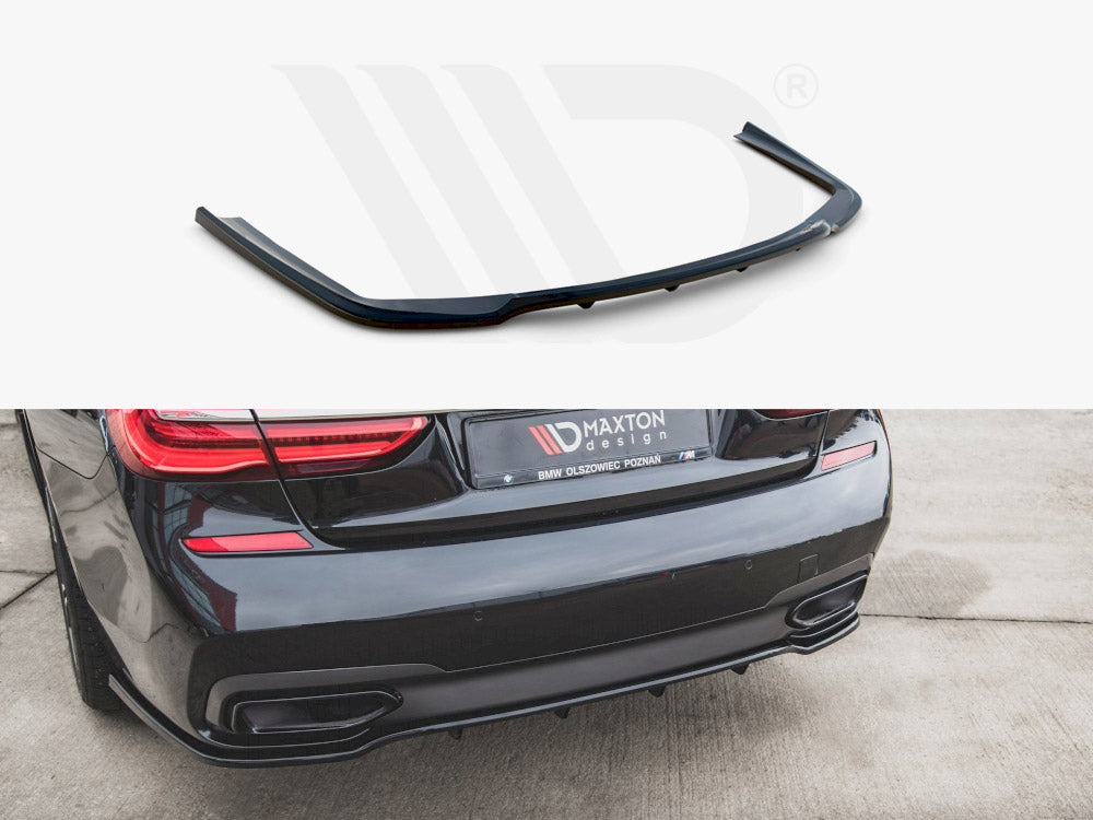 Central Rear Splitter (Vertical Bars) BMW 7 M-Pack G11 Maxton Design