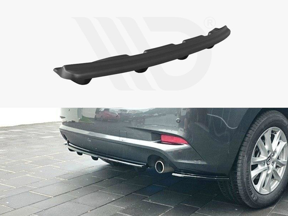 Central Rear Splitter (Vertical Bars) Mazda 3 Mk3 Facelift Maxton Design