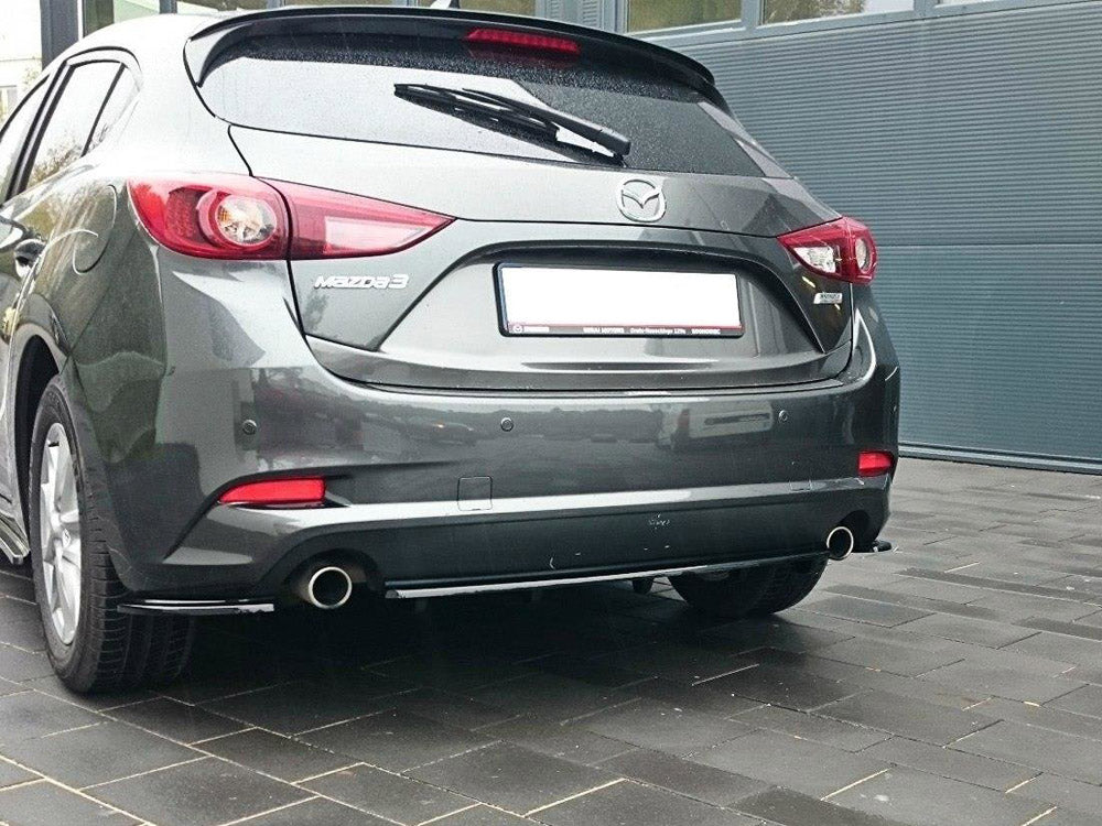 Central Rear Splitter (Vertical Bars) Mazda 3 Mk3 Facelift Maxton Design