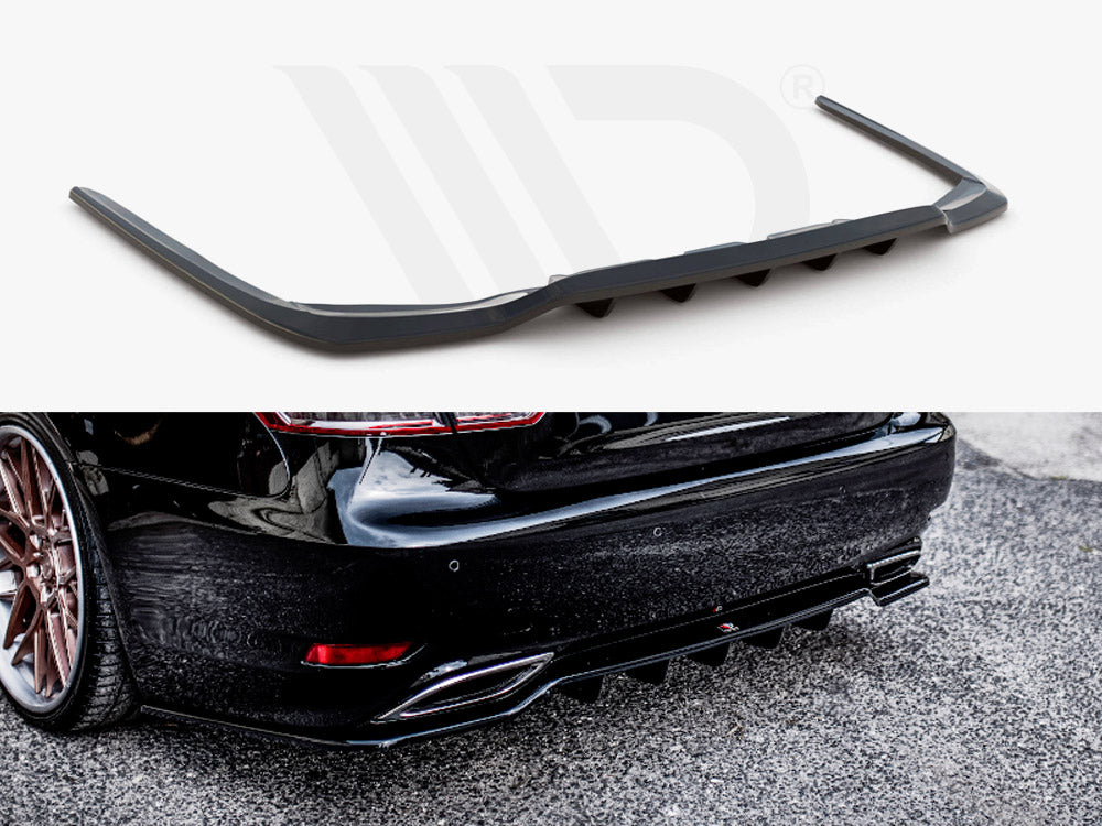 Central Rear Splitter (W/ Vertical Bars) Lexus LS MK4 Facelift 2012-2017 Maxton Design