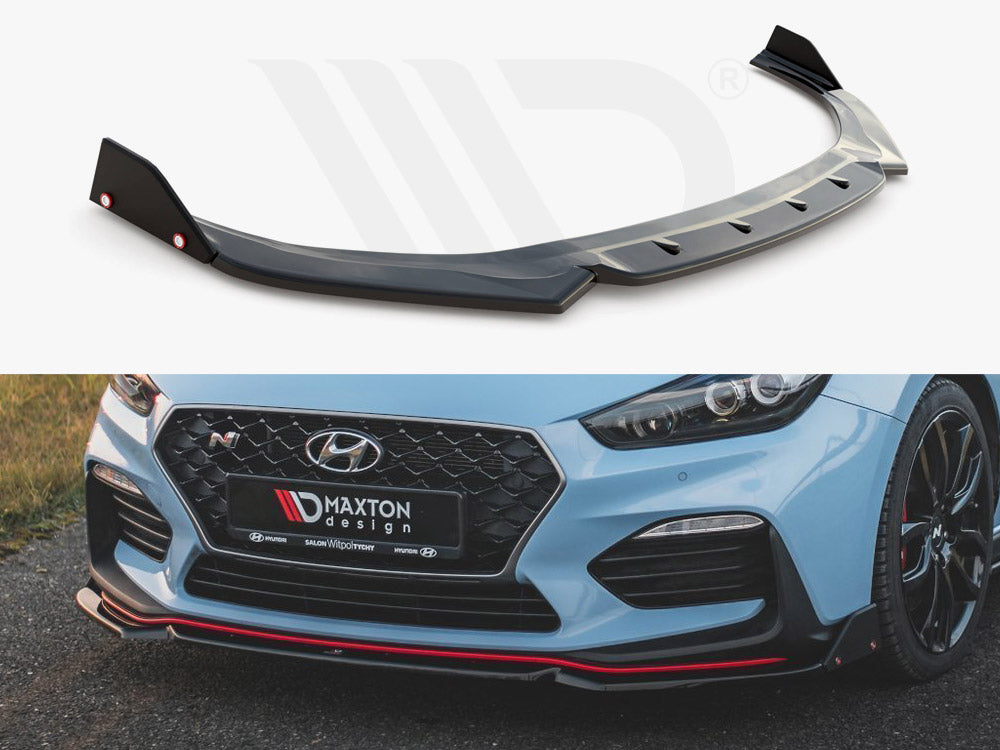 Front Splitter V.6 + Flaps Hyundai I30 N Mk3 Hatchback / Fastback Maxton Design