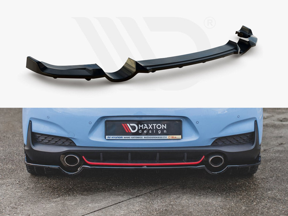 Central Rear Splitter (With Vertical Bars) Hyundai I30 N MK3 Hatchback 2017-2020 Maxton Design