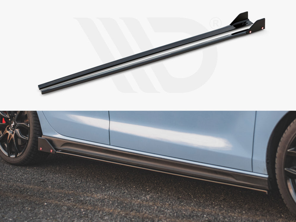 Side Skirts Diffusers V.5 + Flaps Hyundai I30 N Mk3 / Mk3 FL Hatchback / Fastback Maxton Design