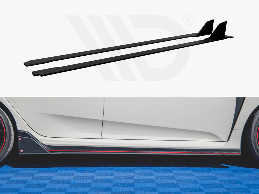 Side Skirts Diffusers Honda Civic X Type-r 2017 - UP Maxton Design