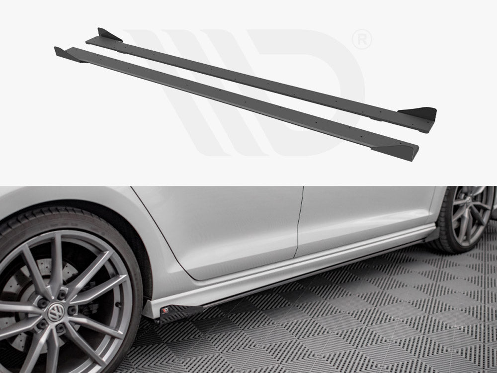 Street PRO Side Skirts Diffusers (+flaps) VW Golf R MK7 2013-2016 Maxton Design