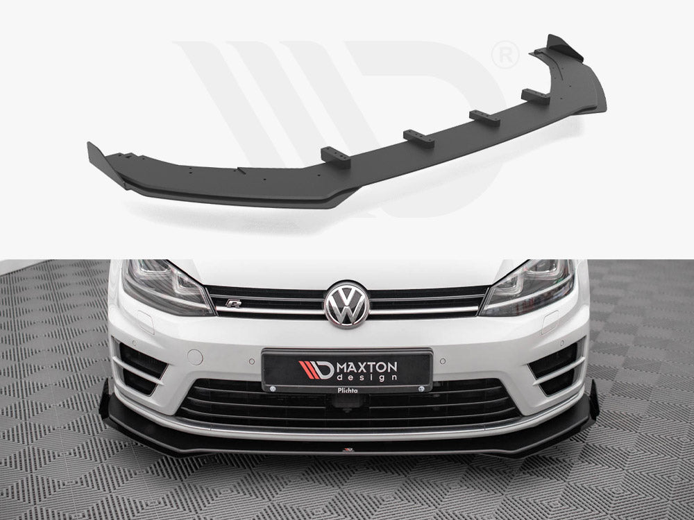 Street PRO Front Splitter V.1 (+flaps) VW Golf R MK7 2013-2016 Maxton Design