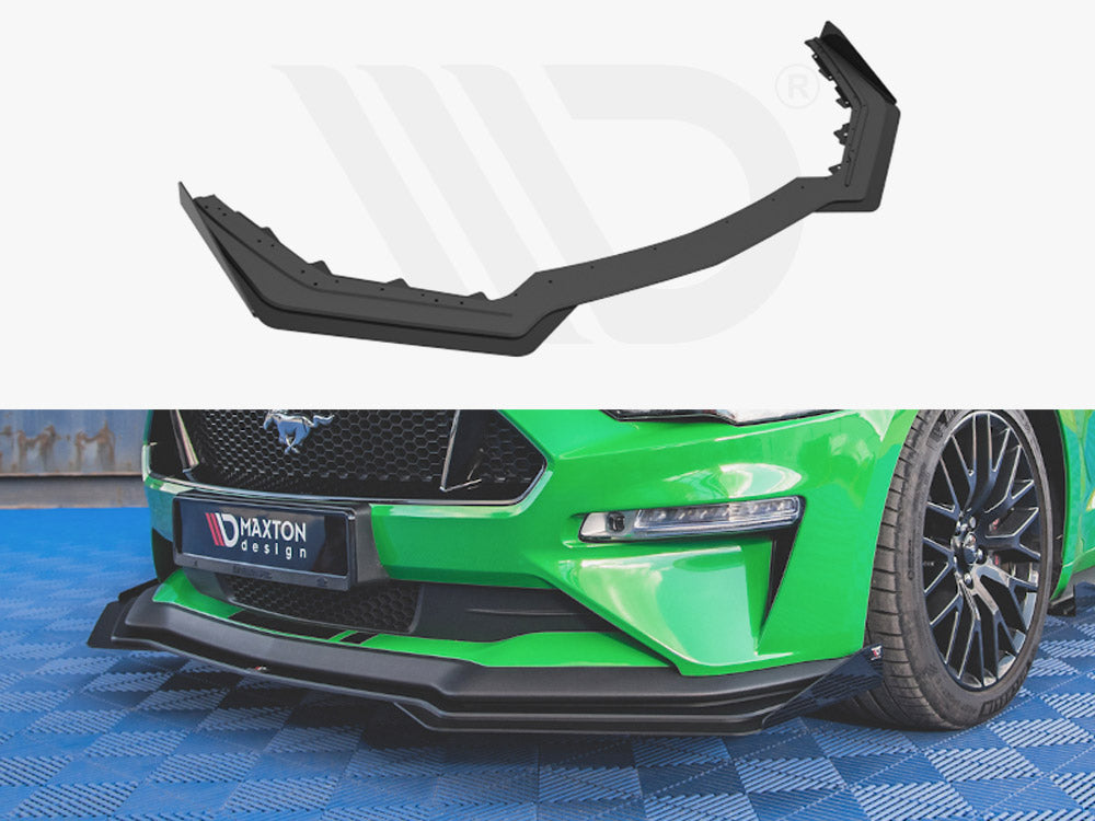 Street PRO Front Splitter V.1 + Flaps Ford Mustang GT Mk6 Facelift 2017- Maxton Design