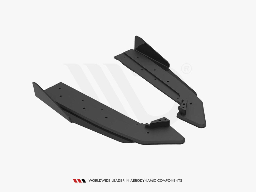 Street PRO Rear Side Splitters V.1 (+flaps) Ford Mustang GT MK6 Facelift 2017- Maxton Design