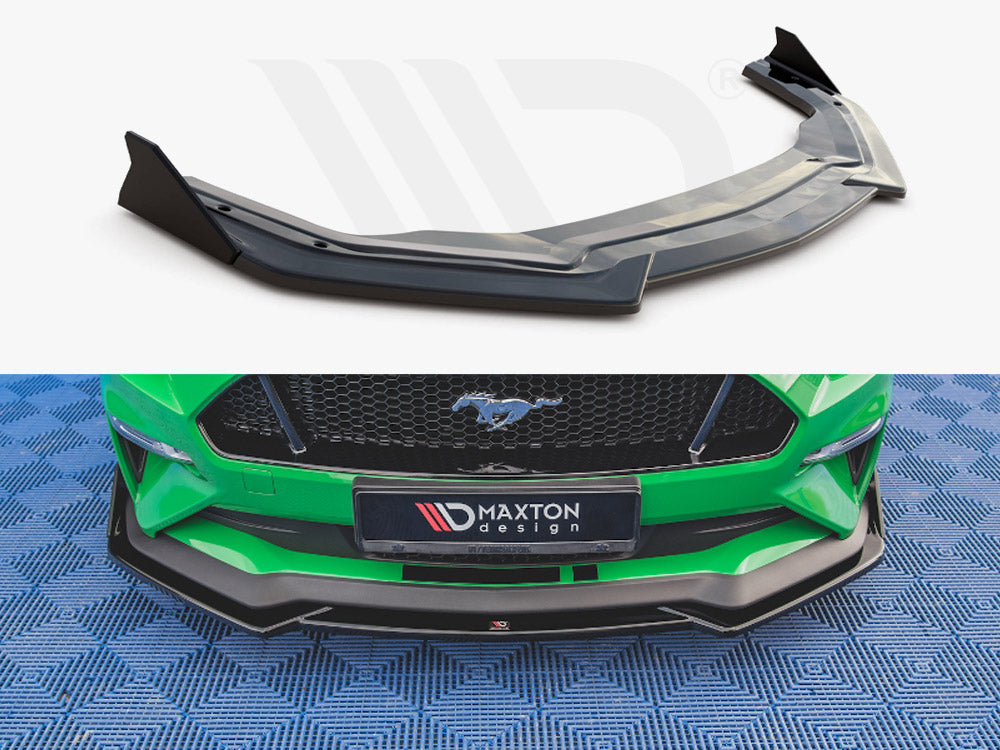 Front Splitter V.1 + Flaps Ford Mustang GT Mk6 Facelift Maxton Design