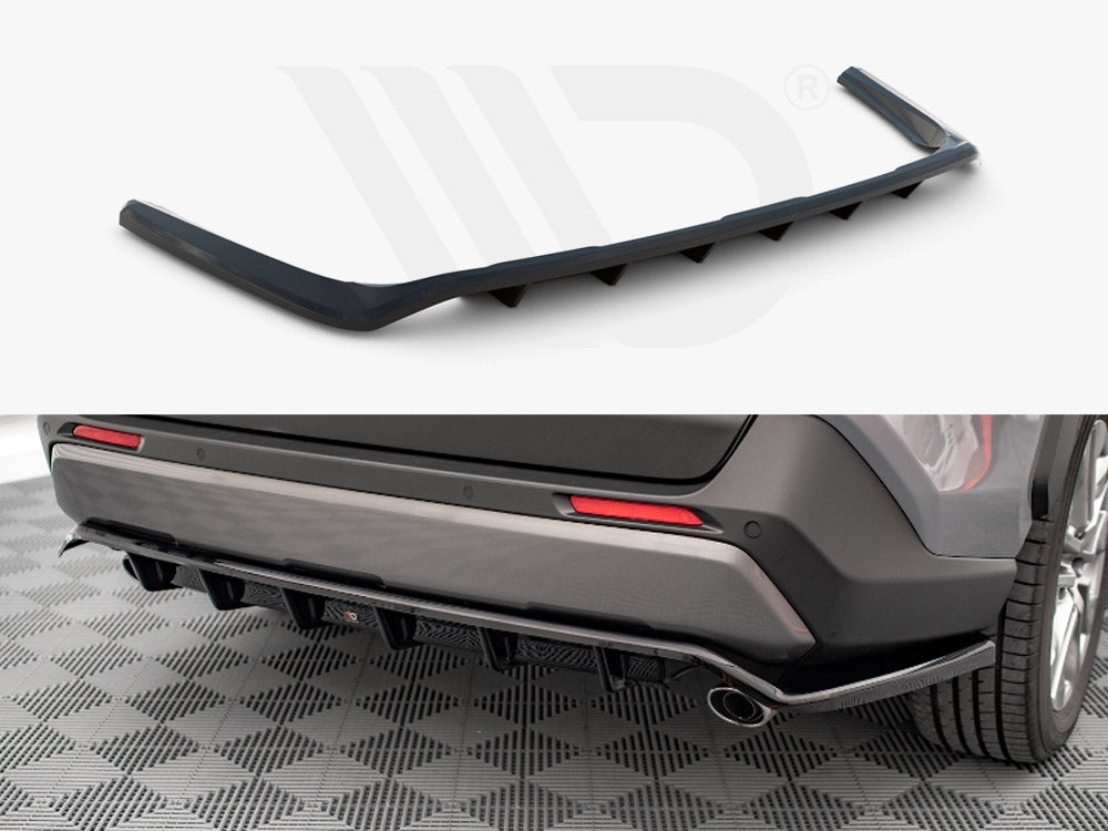 Central Rear Splitter (Vertical Bars) Toyota RAV4 MK5 2019- Maxton Design