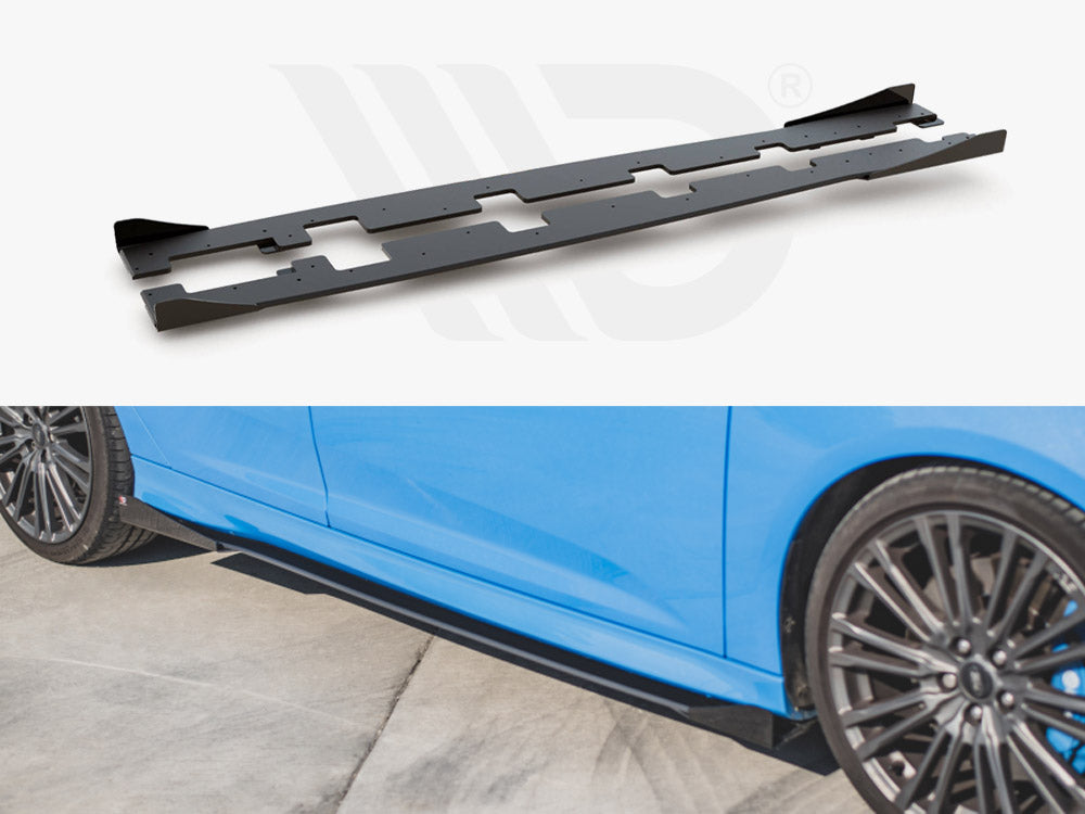 Racing Durability Side Skirts Diffusers (+flaps) Ford Focus RS MK3 2015-2018 Maxton Design