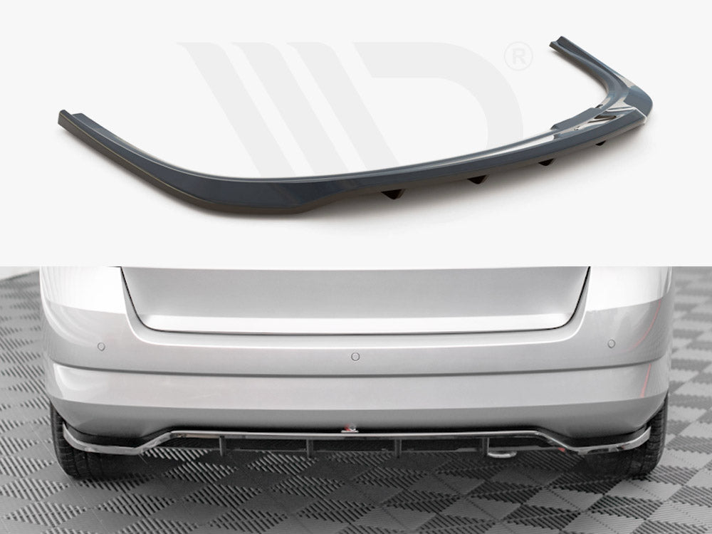 Central Rear Splitter (Vertical Bars) Skoda Fabia Combi MK3 2014-2019 Maxton Design