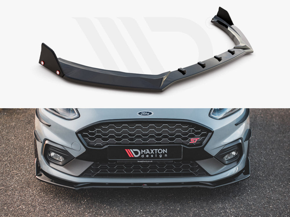 Front Splitter V.4 + Flaps Ford Fiesta ST / ST-Line Mk8 Maxton Design