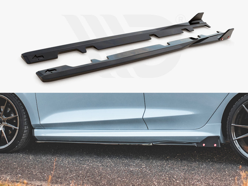 Side Skirts Diffusers V.2 + Flaps Ford Fiesta ST / ST-Line Mk8 Maxton Design