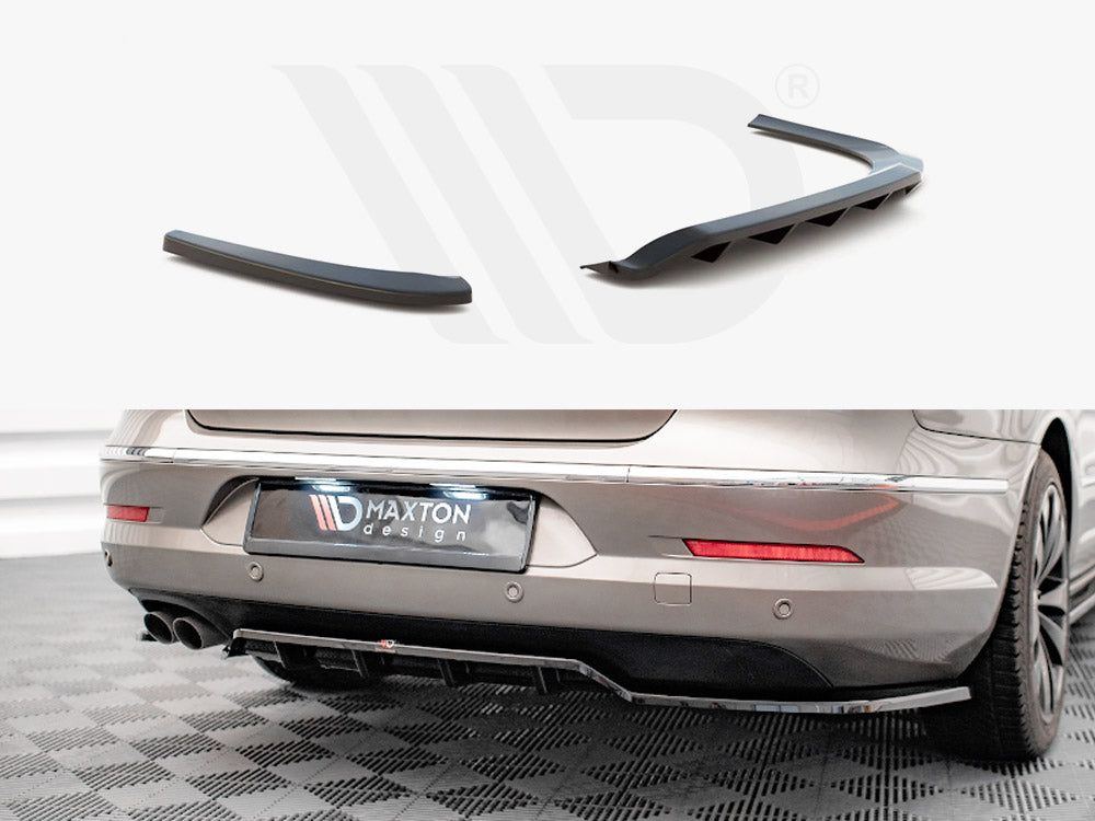 Central Rear Splitter (Vertical Bars) VW Passat CC 2008-2012 Maxton Design