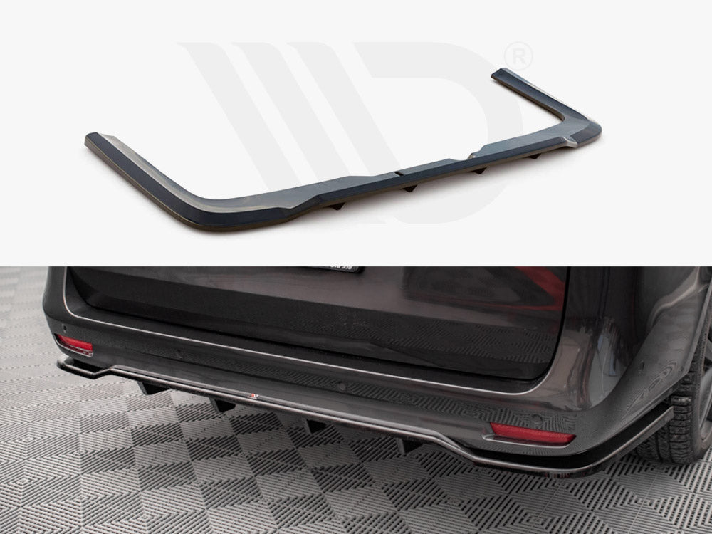 Central Rear Splitter (Vertical Bars) Mercedes V-class Amg-line W447 Facelift 2021- Maxton Design