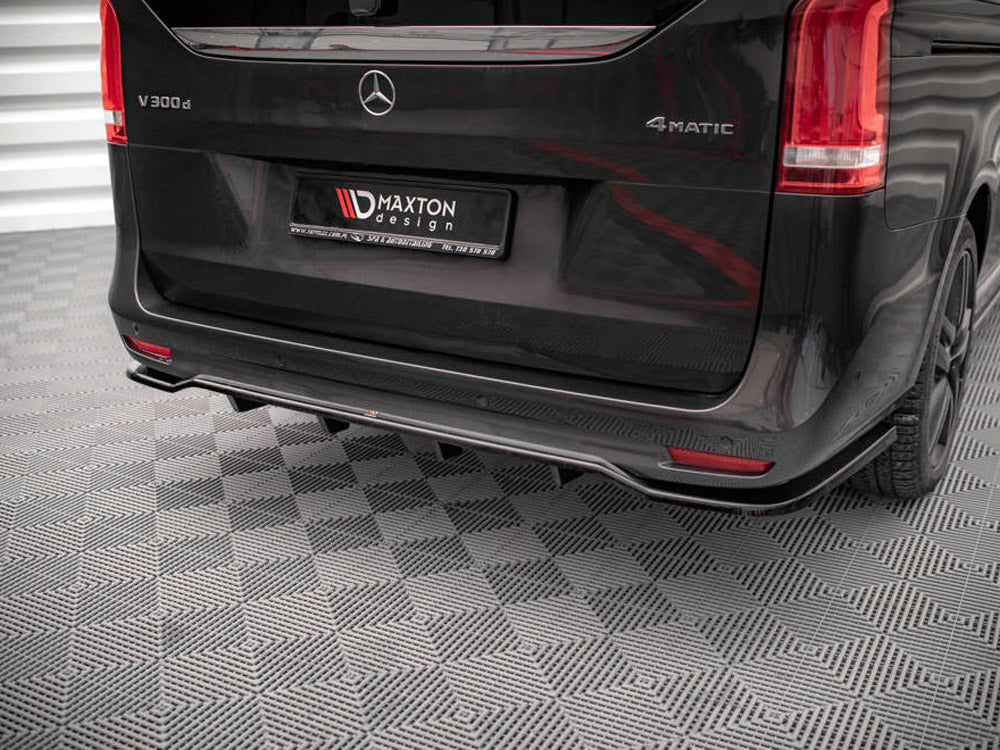 Central Rear Splitter (Vertical Bars) Mercedes V-class Amg-line W447 Facelift 2021- Maxton Design