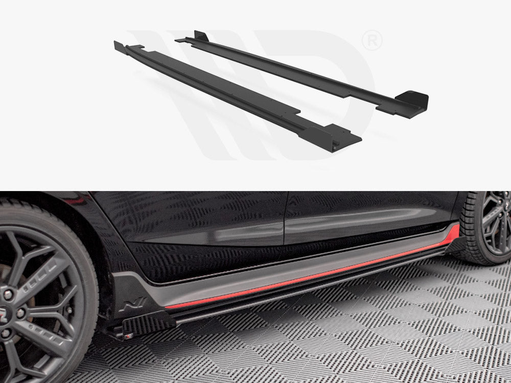 Street PRO Side Skirts Diffusers (+flaps) Hyundai I20 N MK3 2020- Maxton Design