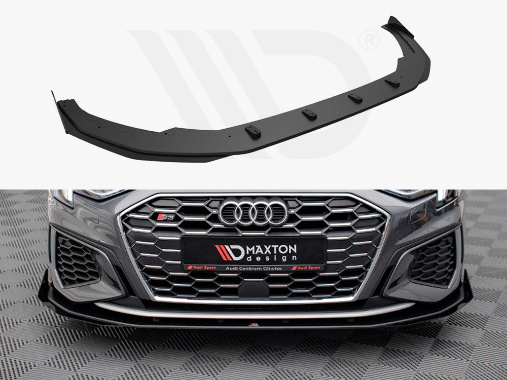 Street PRO Front Splitter V.1 (+flaps) Audi S3 / A3 S-line 8Y 2020- Maxton Design