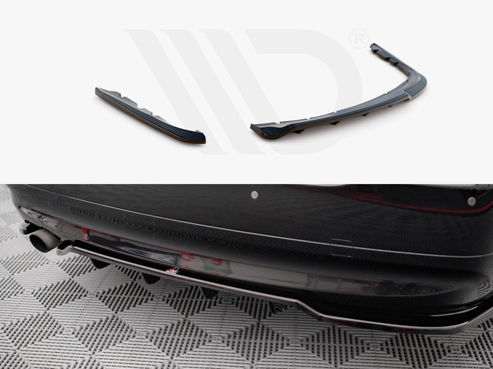 Central Rear Splitter (Vertical Bars) BMW 3 Sedan E90 2004-2008 Maxton Design