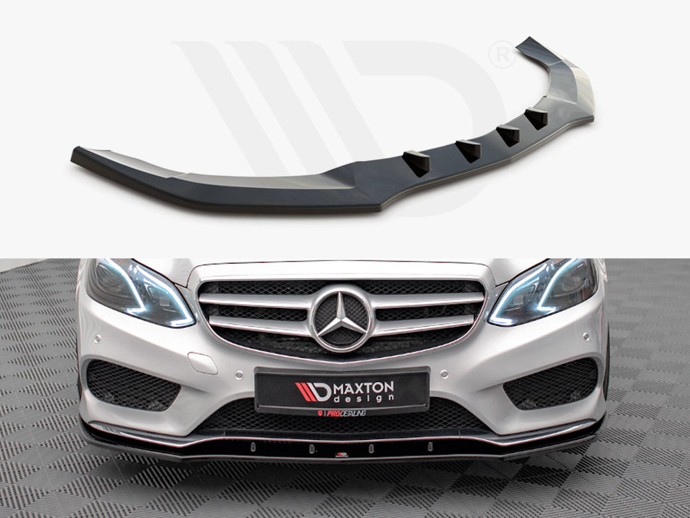 Front Splitter V.1 Mercedes E Amg-Line Sedan W212 Facelift 2012-2016 Maxton Design