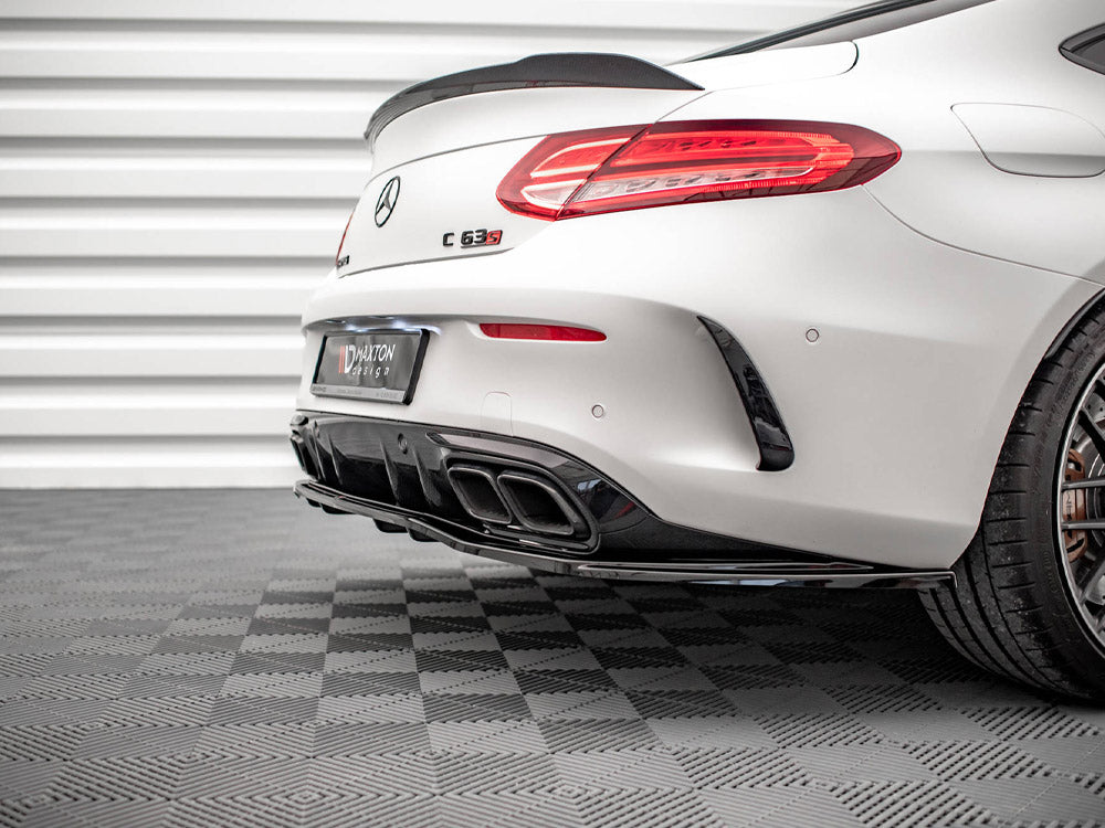 Central Rear Splitter (Vertical Bars) Mercedes-AMG C 63AMG Coupe AMG Aero Pack C205 Facelift Maxton Design