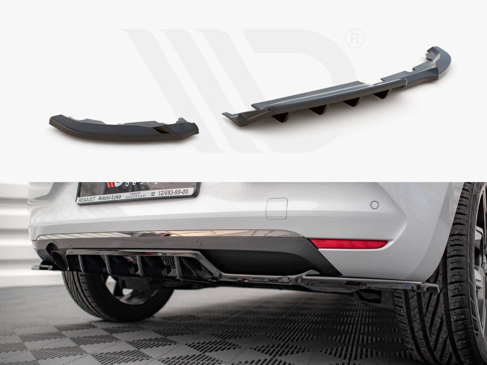 Central Rear Splitter (Vertical Bars) Renault CLIO Mk5 2019- Maxton Design