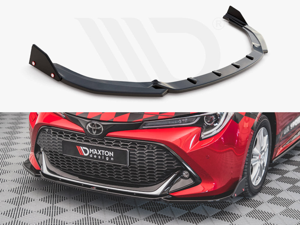 Front Splitter V.1 + Flaps Toyota Corolla GR Sport Hatchback XII Maxton Design