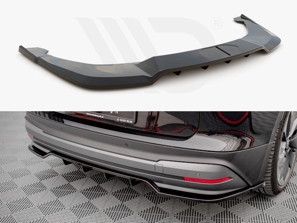 Central Rear Splitter (Vertical Bars) Skoda Enyaq IV 2020- Maxton Design