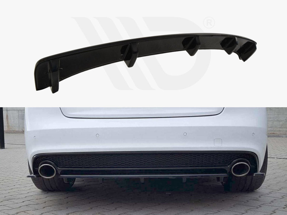 Central Rear Splitter (Vertical Bars) Audi A5 S-line 8T FL Coupe / Sportback 2011-2016 Maxton Design