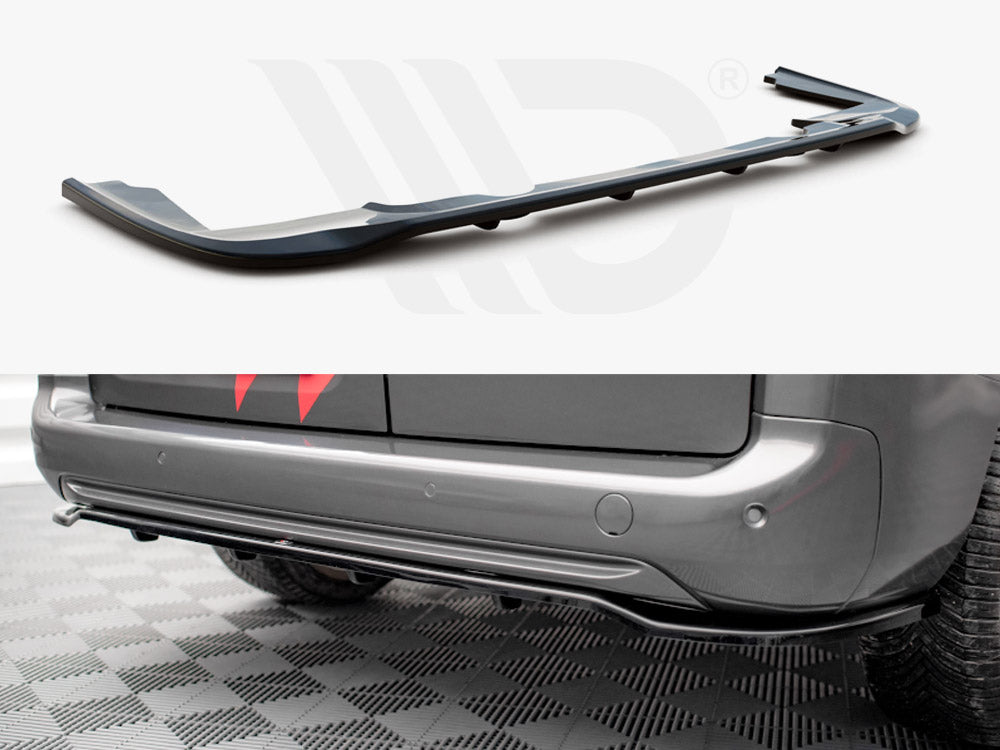 Central Rear Splitter (Vertical Bars) Peugeot Partner MK3 2018- Maxton Design