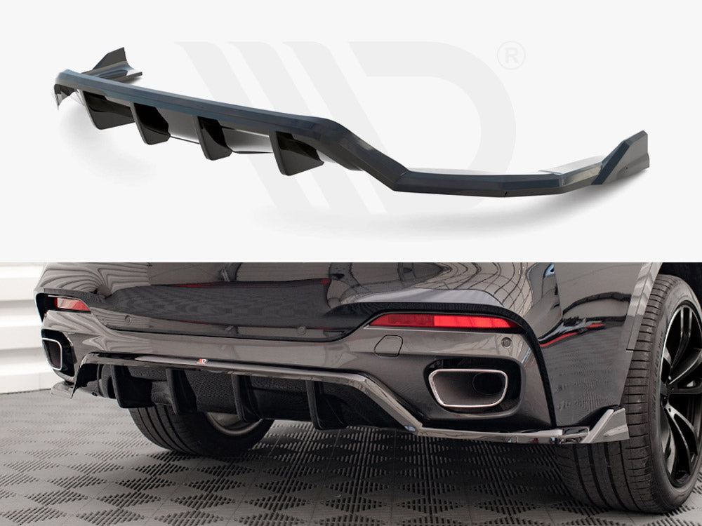 Central Rear Splitter (Vertical Bars) BMW X6 M Sport F16 Maxton Design