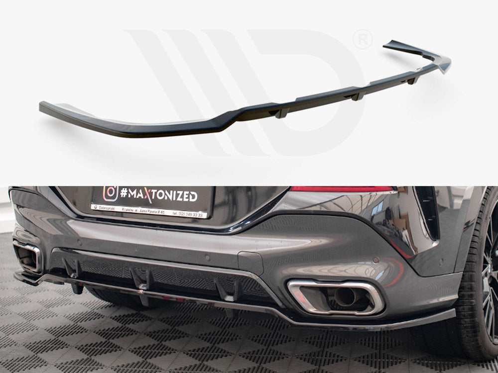 Central Rear Splitter (Vertical Bars) V.2 BMW X6 M-Pack G06 Maxton Design