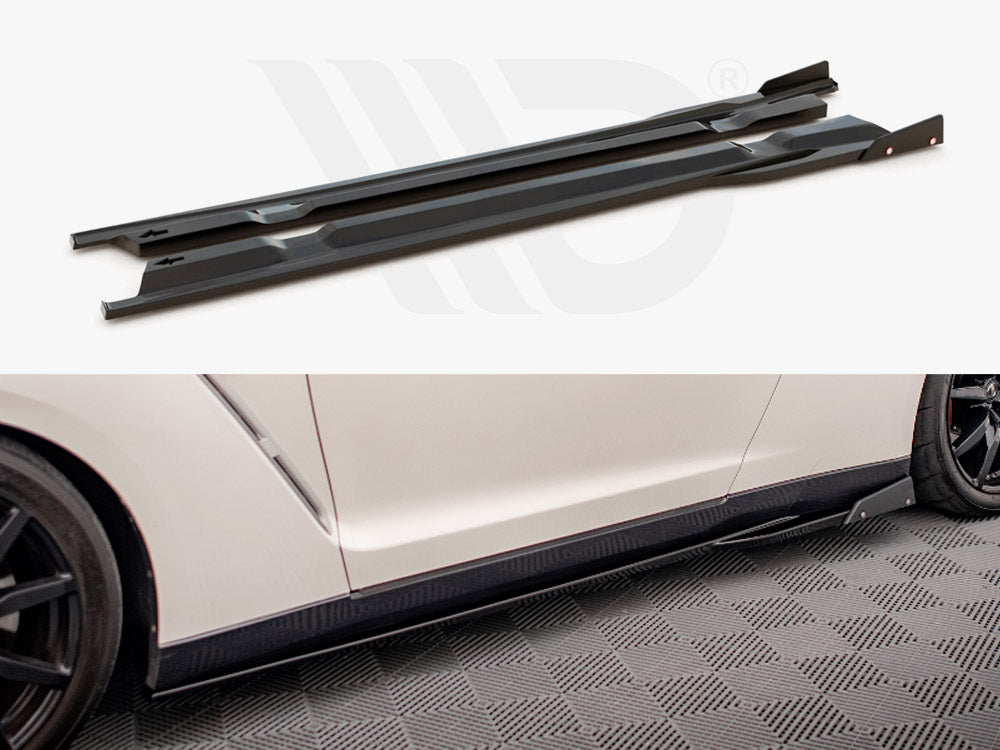 Side Skirts Diffusers + Flaps Nissan GTR R35 Facelift Maxton Design