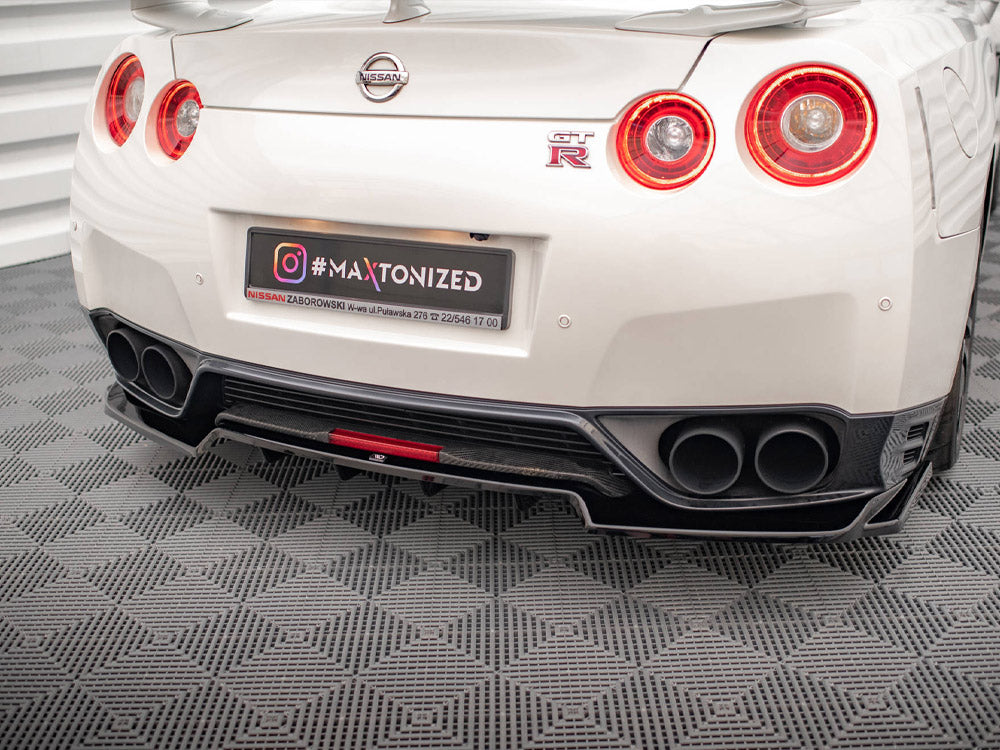 Central Rear Splitter (Vertical Bars) Nissan GTR R35 Facelift Maxton Design