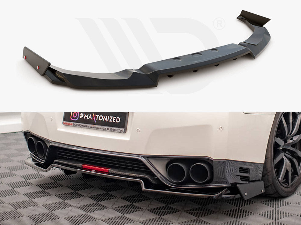 Central Rear Splitter + Flaps Nissan GTR R35 Facelift Maxton Design