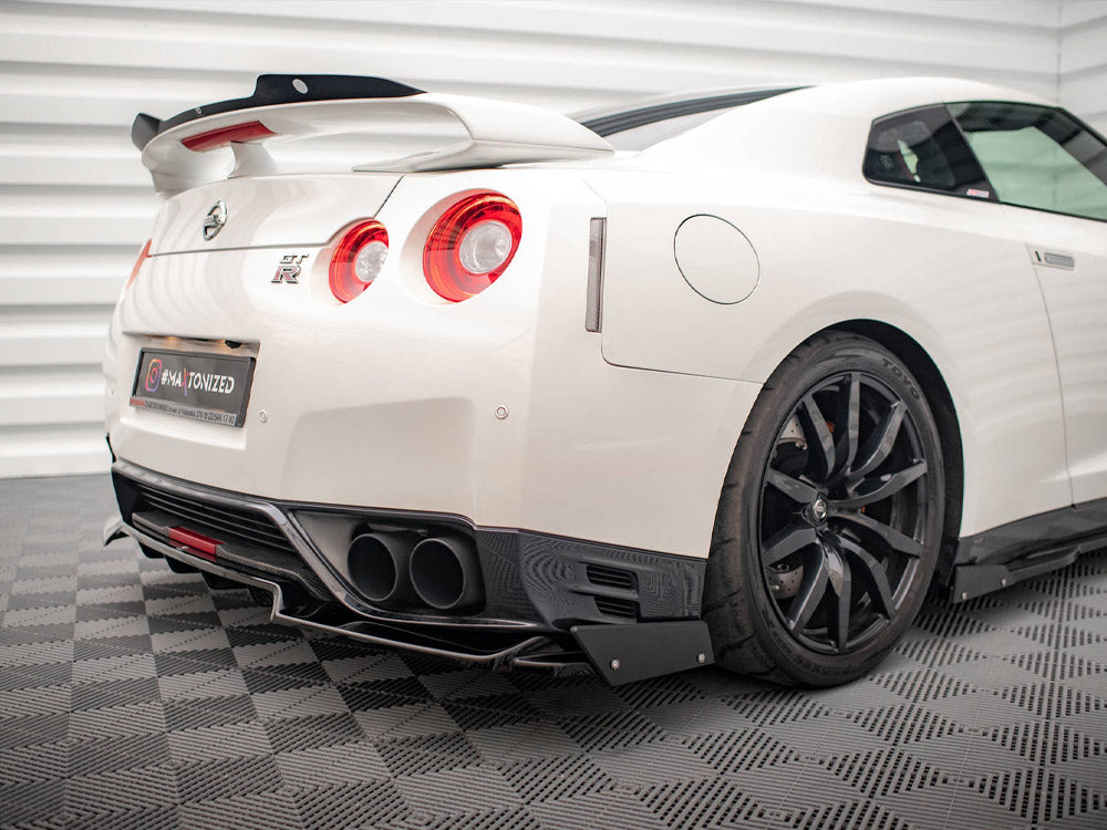 Central Rear Splitter + Flaps Nissan GTR R35 Facelift Maxton Design