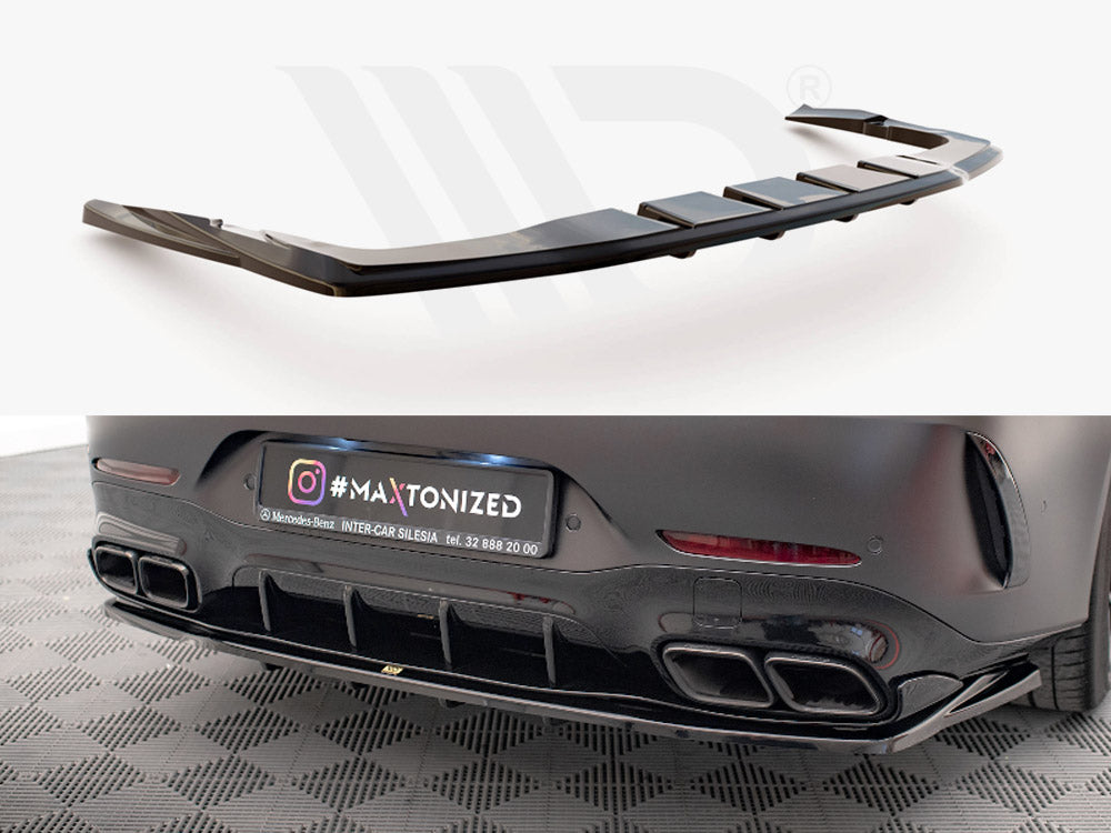 Central Rear Splitter (Vertical Bars) Mercedes AMG GT 63S 4-door Coupe Aero Maxton Design