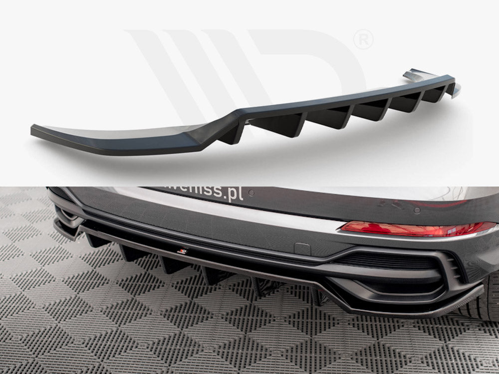 Central Rear Splitter (Vertical Bars) Audi Q3 S-Line F3 Maxton Design