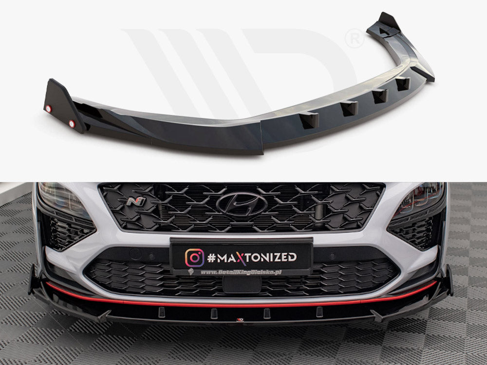 Front Splitter V.2 + Flaps Hyundai Kona N Mk1 Maxton Design