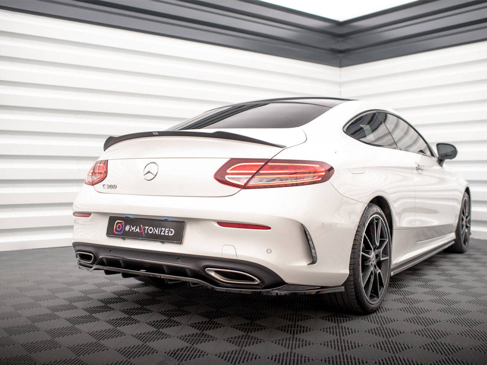 Central Rear Splitter (Vertical Bars) Mercedes C Coupe AMG-Line C205 Facelift Maxton Design