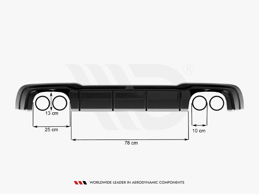 Rear Valance + Milltek Sport Non-Resonated Exhaust Audi RS3 Sportback 8V Facelift Maxton Design