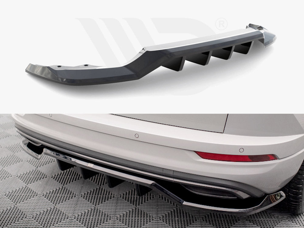 Central Rear Splitter (Vertical Bars) Skoda Karoq Sportline Mk1 Facelift Maxton Design