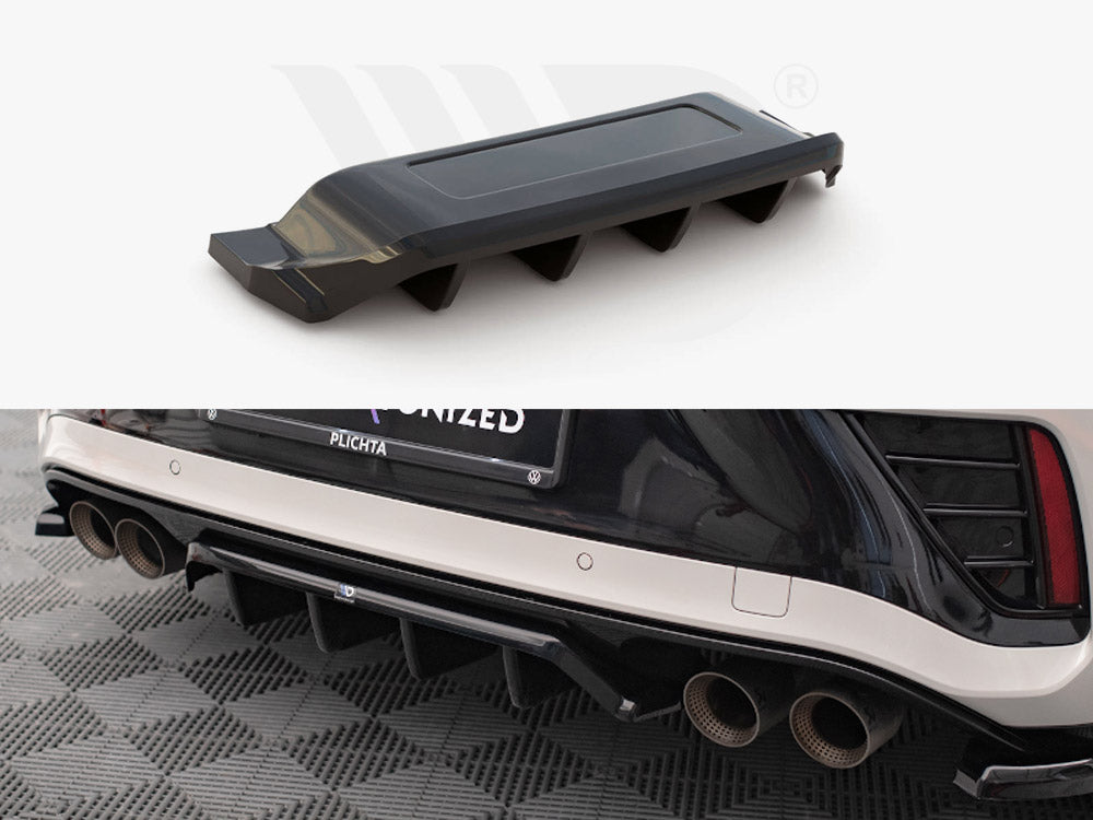 Central Rear Splitter (Vertical Bars) Volkswagen T-Roc R Mk1 Facelift Maxton Design