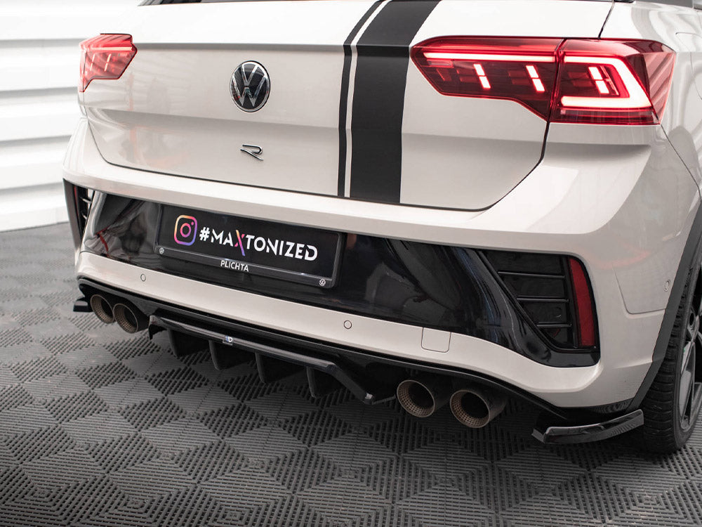 Central Rear Splitter (Vertical Bars) Volkswagen T-Roc R Mk1 Facelift Maxton Design