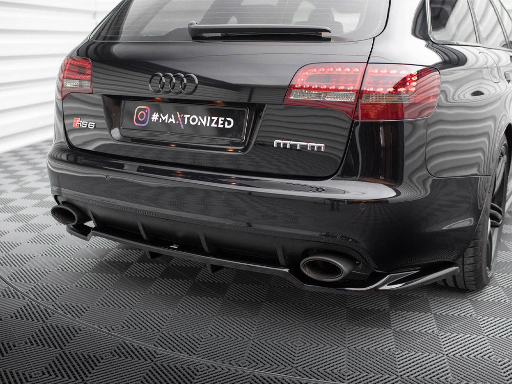 Central Rear Splitter (Vertical Bars) Audi RS6 Avant C6 Maxton Design