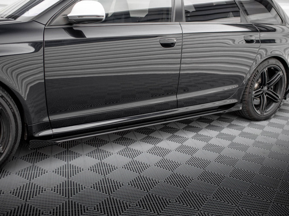 Street PRO Side Skirts Diffusers + Flaps Audi RS6 Avant C6 Maxton Design